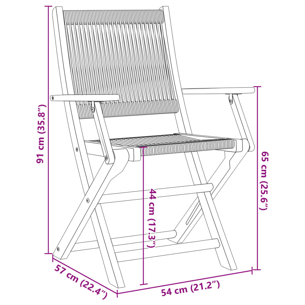 Garden Chairs 2 pcs Black Solid Wood Acacia and Polypropylene