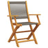 Garden Chairs 2 pcs Grey Solid Wood Acacia and Polypropylene