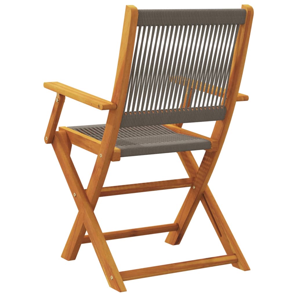 Garden Chairs 2 pcs Grey Solid Wood Acacia and Polypropylene