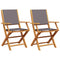 Garden Chairs 2 pcs Anthracite Solid Wood Acacia and Fabric