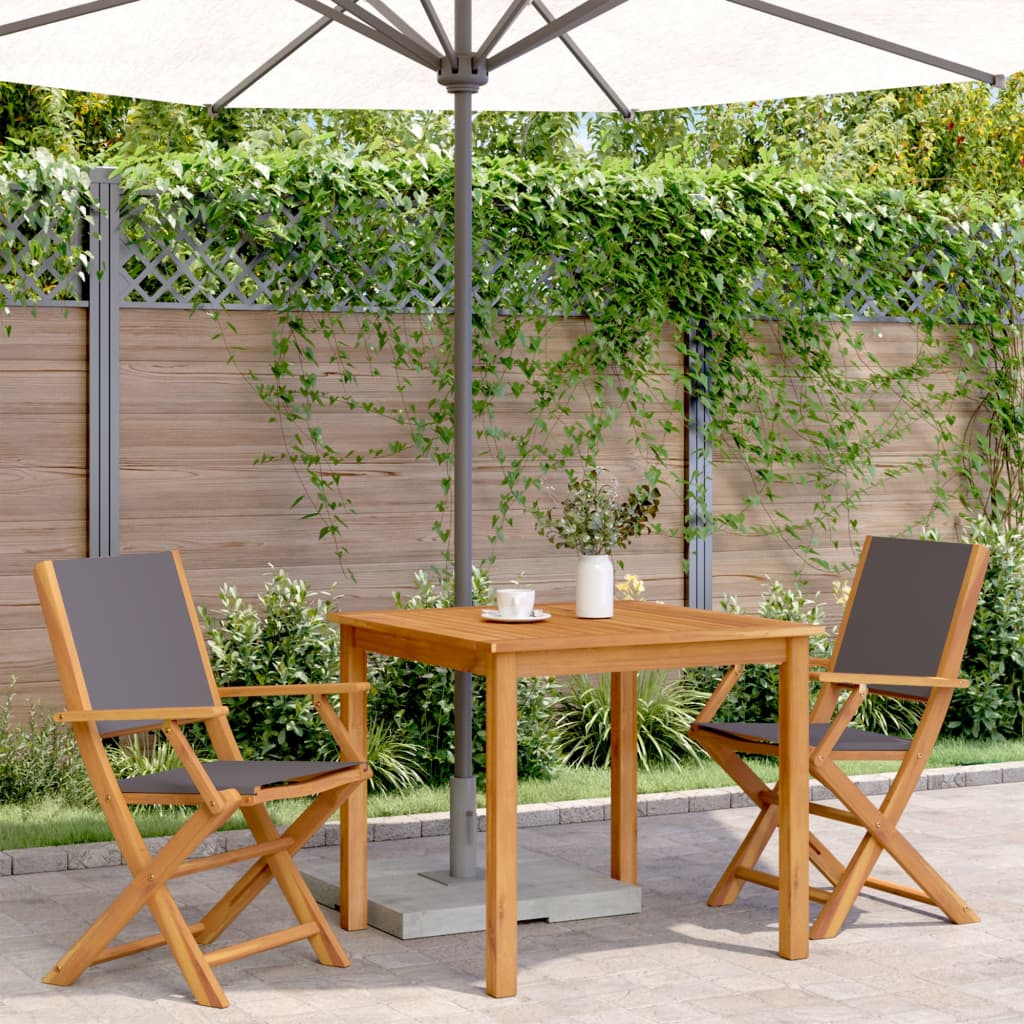 Garden Chairs 2 pcs Anthracite Solid Wood Acacia and Fabric