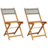 Bistro Chairs 2 pcs Grey Solid Wood Acacia and Poly Rattan