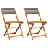 Bistro Chairs 2 pcs Grey Solid Wood Acacia and Rope