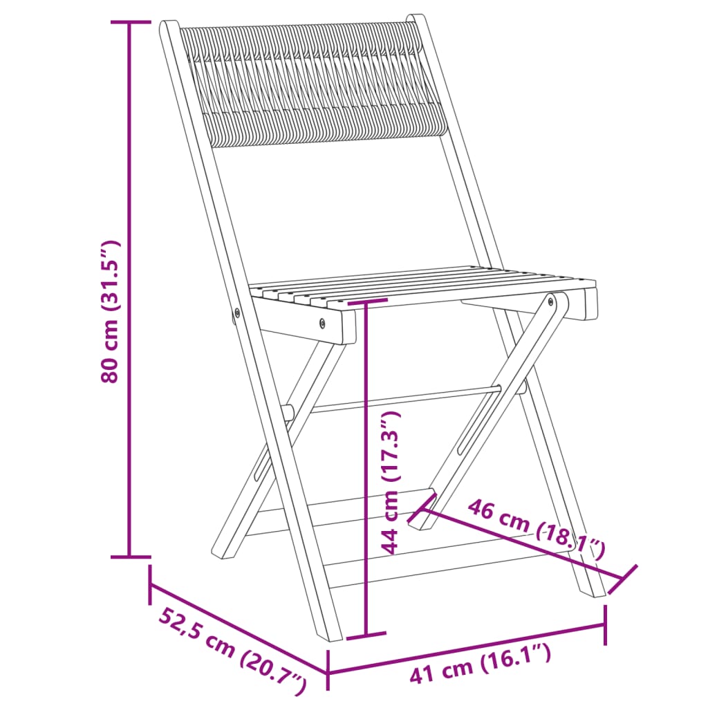 Bistro Chairs 2 pcs Grey Solid Wood Acacia and Rope