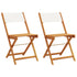 Bistro Chairs 2 pcs Cream White Solid Wood Acacia and Fabric