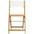 Bistro Chairs 2 pcs Cream White Solid Wood Acacia and Fabric