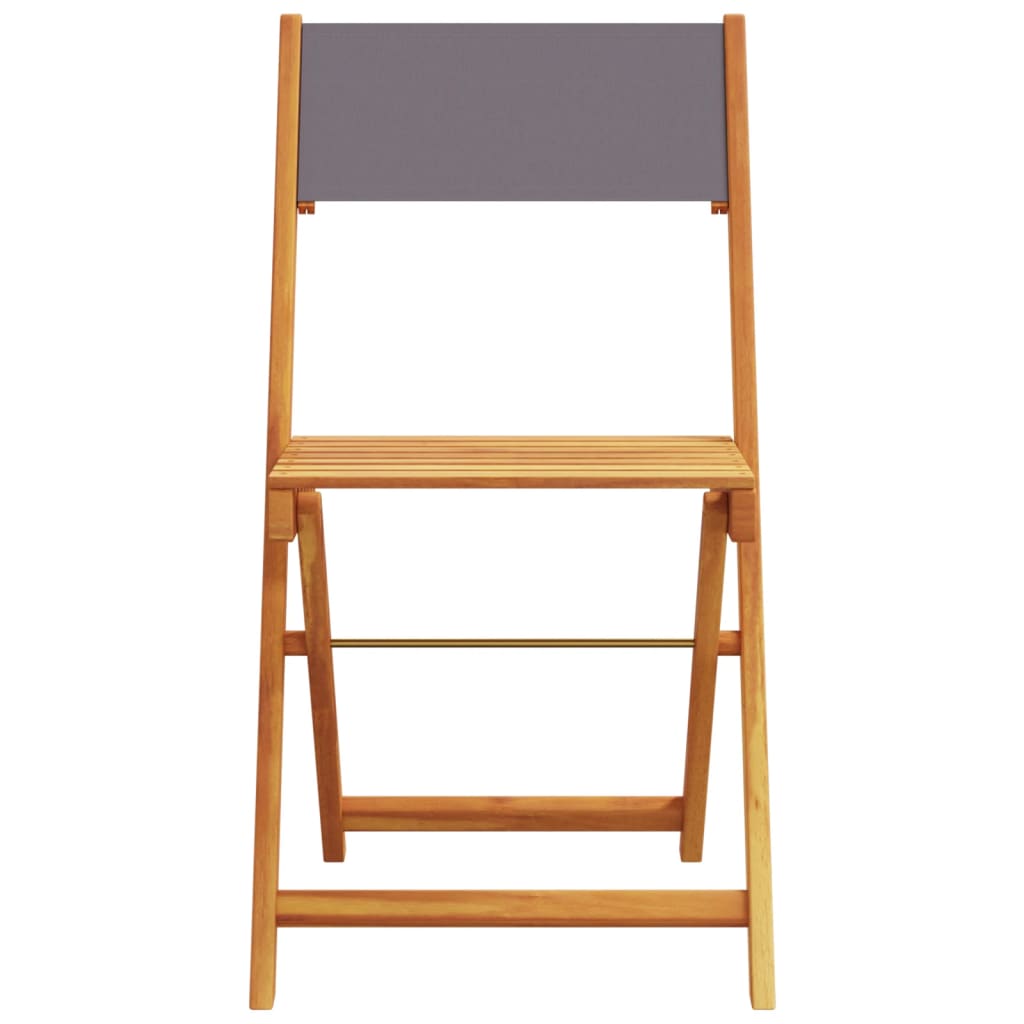 Bistro Chairs 2 pcs Anthracite Solid Wood Acacia and Fabric