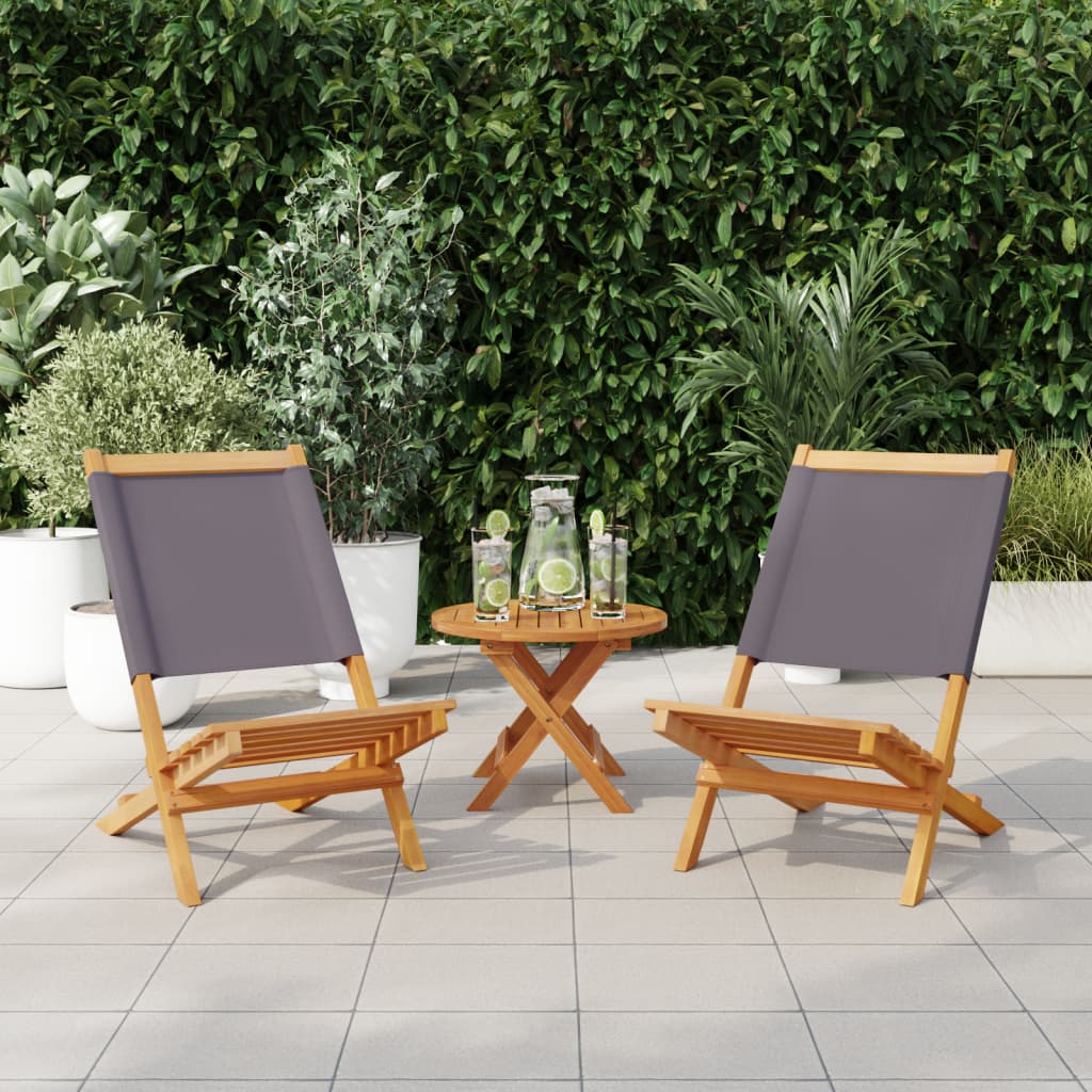 Garden Chairs 2 pcs Anthracite Solid Wood Acacia and Fabric