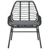 Garden Chairs 2 pcs with Cushions Black Poly Rattan