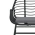 Garden Chairs 2 pcs with Cushions Black Poly Rattan