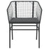 Garden Chairs 2 pcs with Cushions Black Poly Rattan