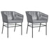 Garden Chairs 2 pcs with Cushions Grey Poly Rattan