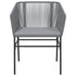 Garden Chairs 2 pcs with Cushions Grey Poly Rattan