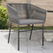 Garden Chairs 2 pcs with Cushions Grey Poly Rattan