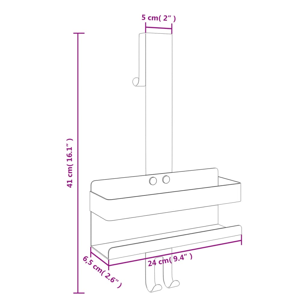 Hanging Shower Caddy Matt Black Brushed 304 Stainless Steel