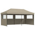 Foldable Party Tent Pop-Up with 3 Sidewalls Taupe