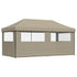 Foldable Party Tent Pop-Up with 3 Sidewalls Taupe