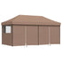 Foldable Party Tent Pop-Up with 4 Sidewalls Brown