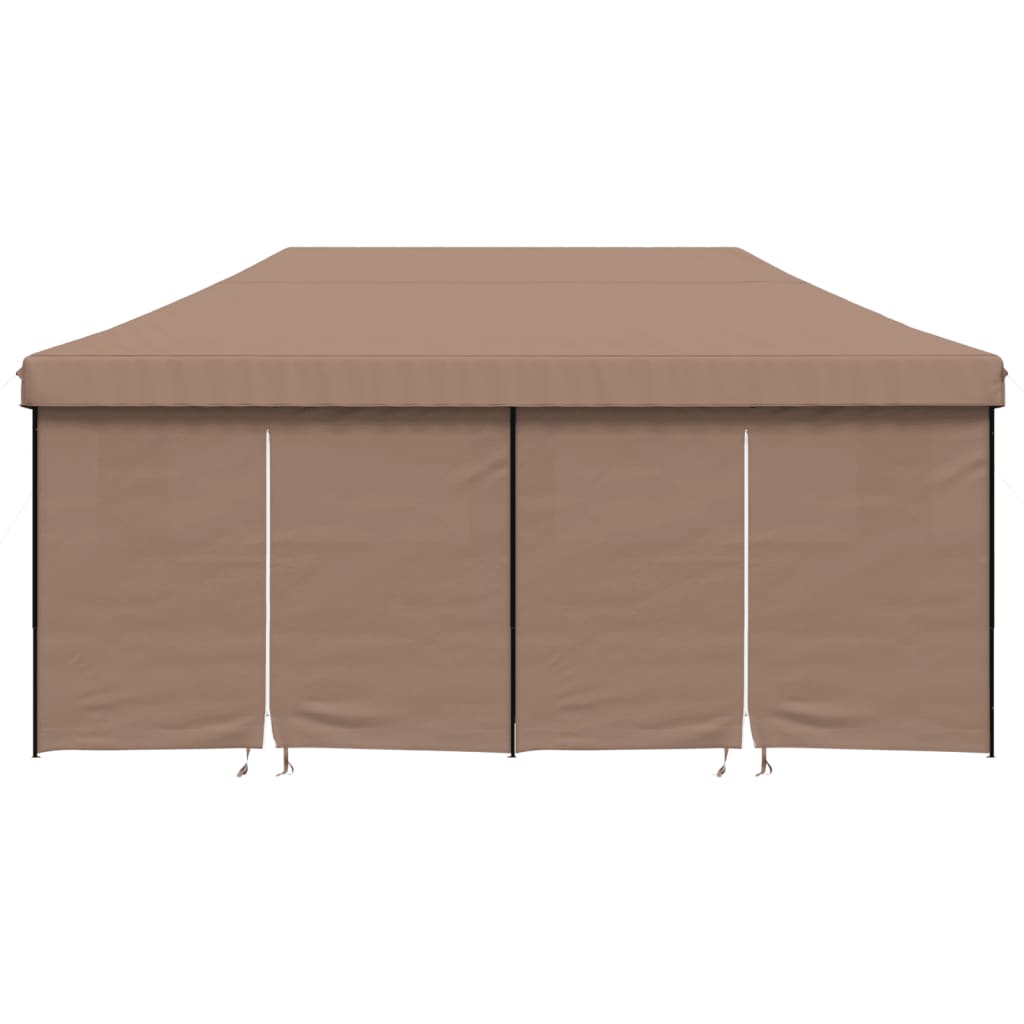 Foldable Party Tent Pop-Up with 4 Sidewalls Brown