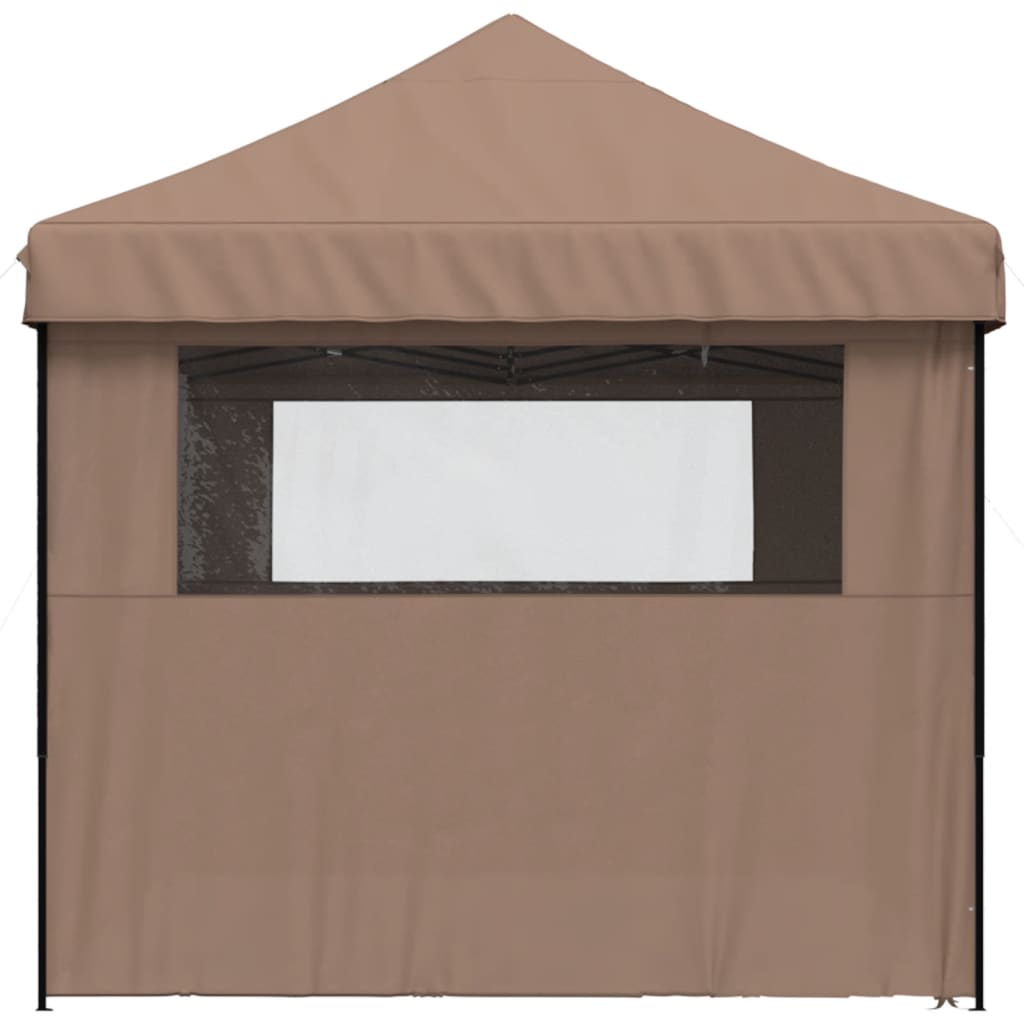 Foldable Party Tent Pop-Up with 4 Sidewalls Brown