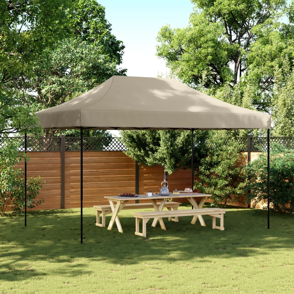 Foldable Party Tent Pop-Up Taupe 440x292x315 cm