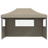 Foldable Party Tent Pop-Up with 3 Sidewalls Taupe