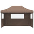 Foldable Party Tent Pop-Up with 3 Sidewalls Brown