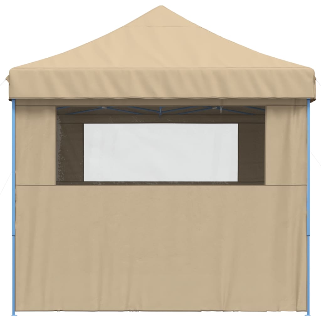 Foldable Party Tent Pop-Up with 4 Sidewalls Beige
