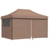 Foldable Party Tent Pop-Up with 4 Sidewalls Brown