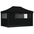 Foldable Party Tent Pop-Up with 4 Sidewalls Black