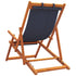 Folding Beach Chairs 2 pcs Blue Fabric