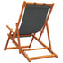 Folding Beach Chairs 2 pcs Grey Fabric