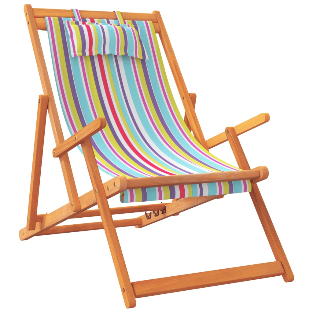 Folding Beach Chairs 2 pcs Multicolour Fabric