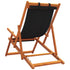 Folding Beach Chairs 2 pcs Black Fabric