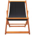 Folding Beach Chairs 2 pcs Black Fabric