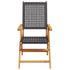 Reclining Garden Chairs 4 pcs Black Poly Rattan and Solid Wood