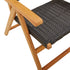 Reclining Garden Chairs 4 pcs Black Poly Rattan and Solid Wood