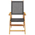 Reclining Garden Chairs 6 pcs Black Poly Rattan and Solid Wood