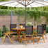 Reclining Garden Chairs 6 pcs Black Poly Rattan and Solid Wood