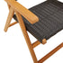 Reclining Garden Chairs 8 pcs Black Poly Rattan and Solid Wood