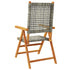 Reclining Garden Chairs 6 pcs Grey Poly Rattan and Solid Wood