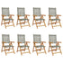 Reclining Garden Chairs 8 pcs Grey Poly Rattan and Solid Wood