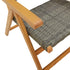 Reclining Garden Chairs 8 pcs Grey Poly Rattan and Solid Wood