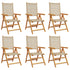 Reclining Garden Chairs 6 pcs Beige Poly Rattan and Solid Wood