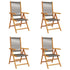 Reclining Garden Chairs 4 pcs Grey Solid Wood Acacia