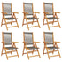 Reclining Garden Chairs 6 pcs Grey Solid Wood Acacia