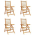 Reclining Garden Chairs 4 pcs Beige Solid Wood Acacia