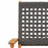 Folding Garden Chairs 4 pcs Black Poly Rattan and Solid Wood