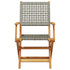 Folding Garden Chairs 4 pcs Grey Poly Rattan and Solid Wood