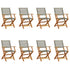 Folding Garden Chairs 8 pcs Grey Poly Rattan and Solid Wood